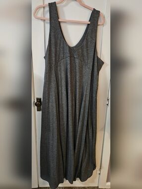 HALARA Grey Scoop Neck Maxi Dress